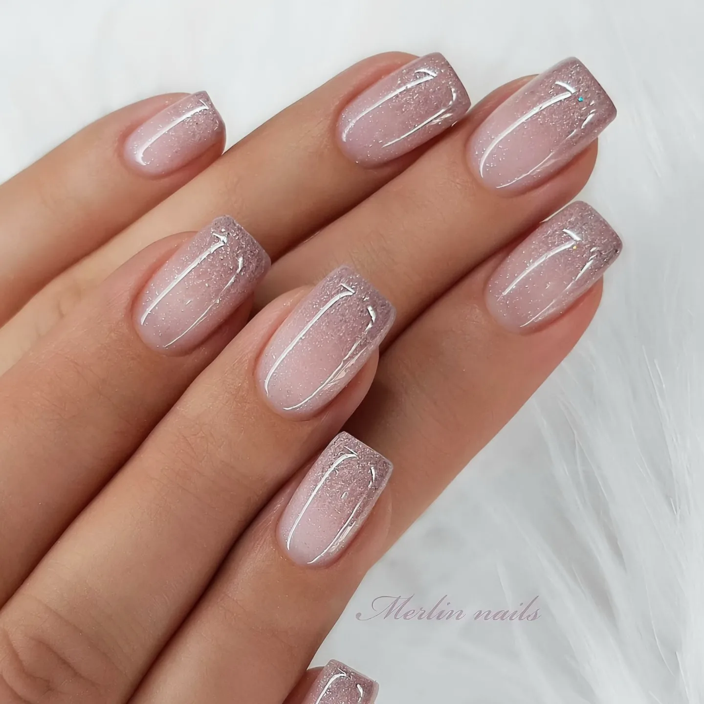 dusty rose coffin glazed jelly nails