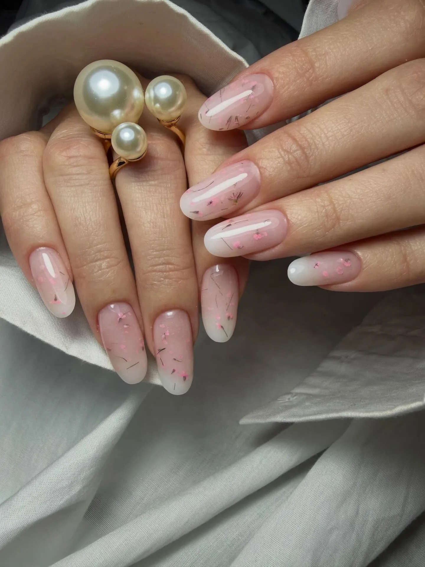 pink oval jelly abstract nails