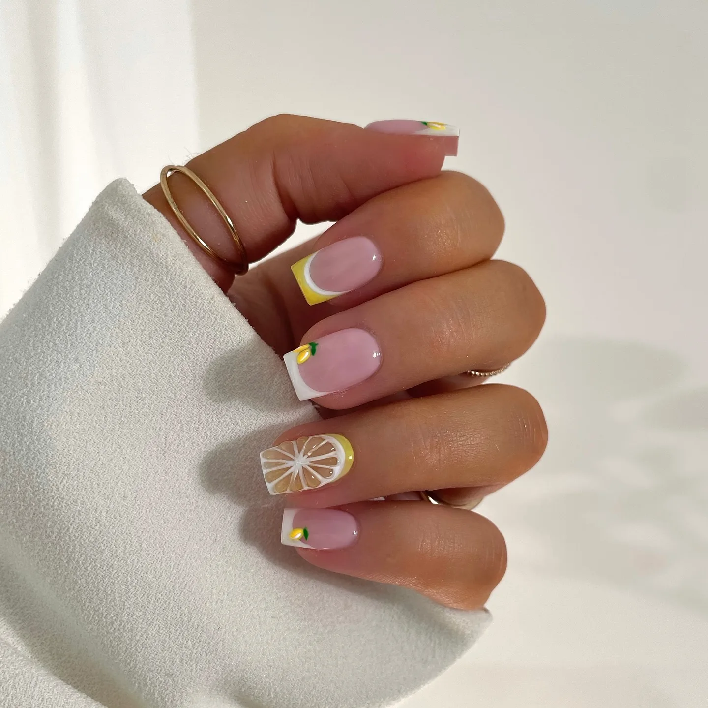 yellow coffin french lemon nails