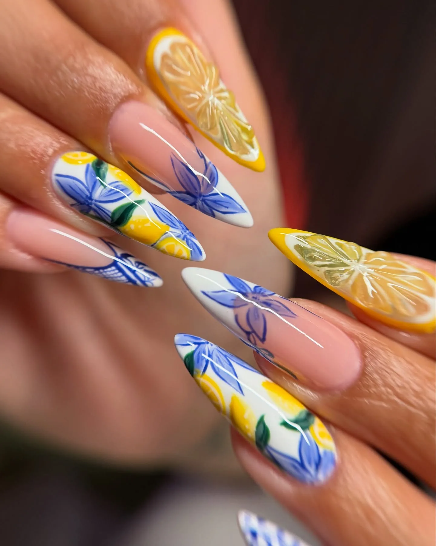 clear almond lemon botanical nails
