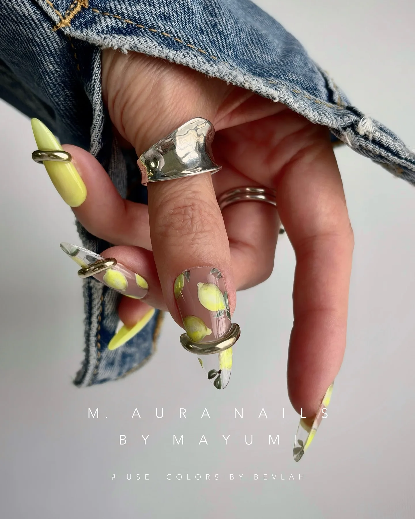 clear coffin encapsulated lemon nails