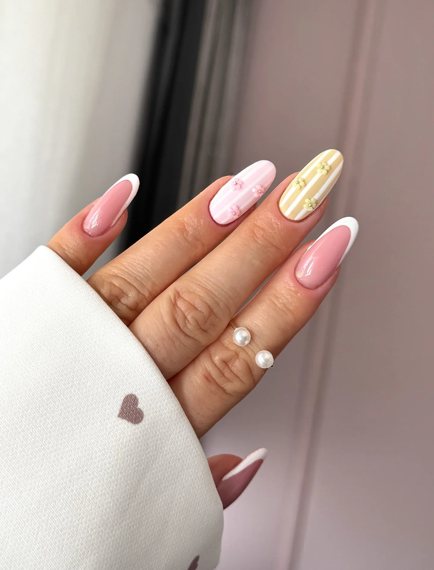 dusty rose coffin french marble nails