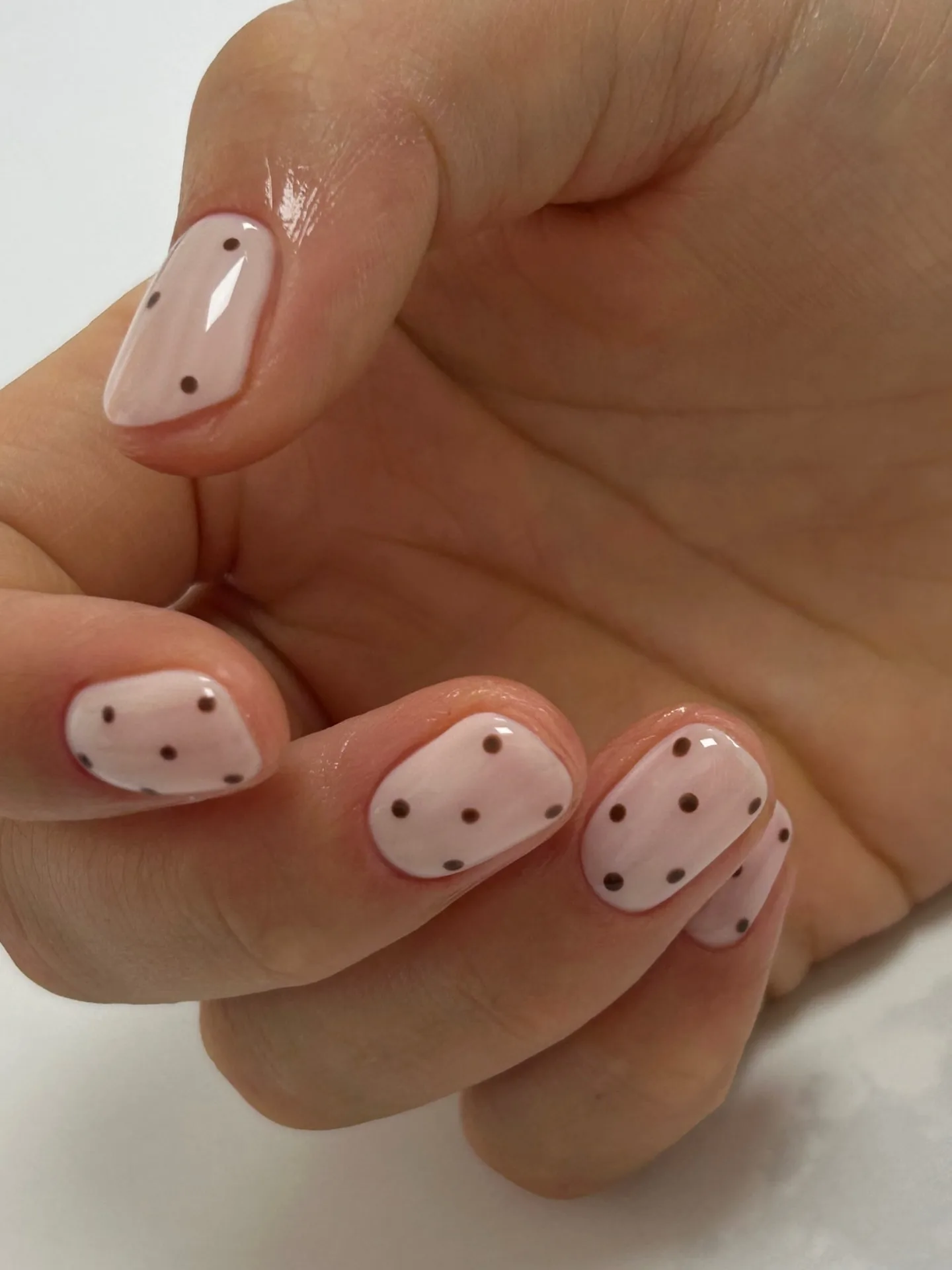 white oval polka dot nails