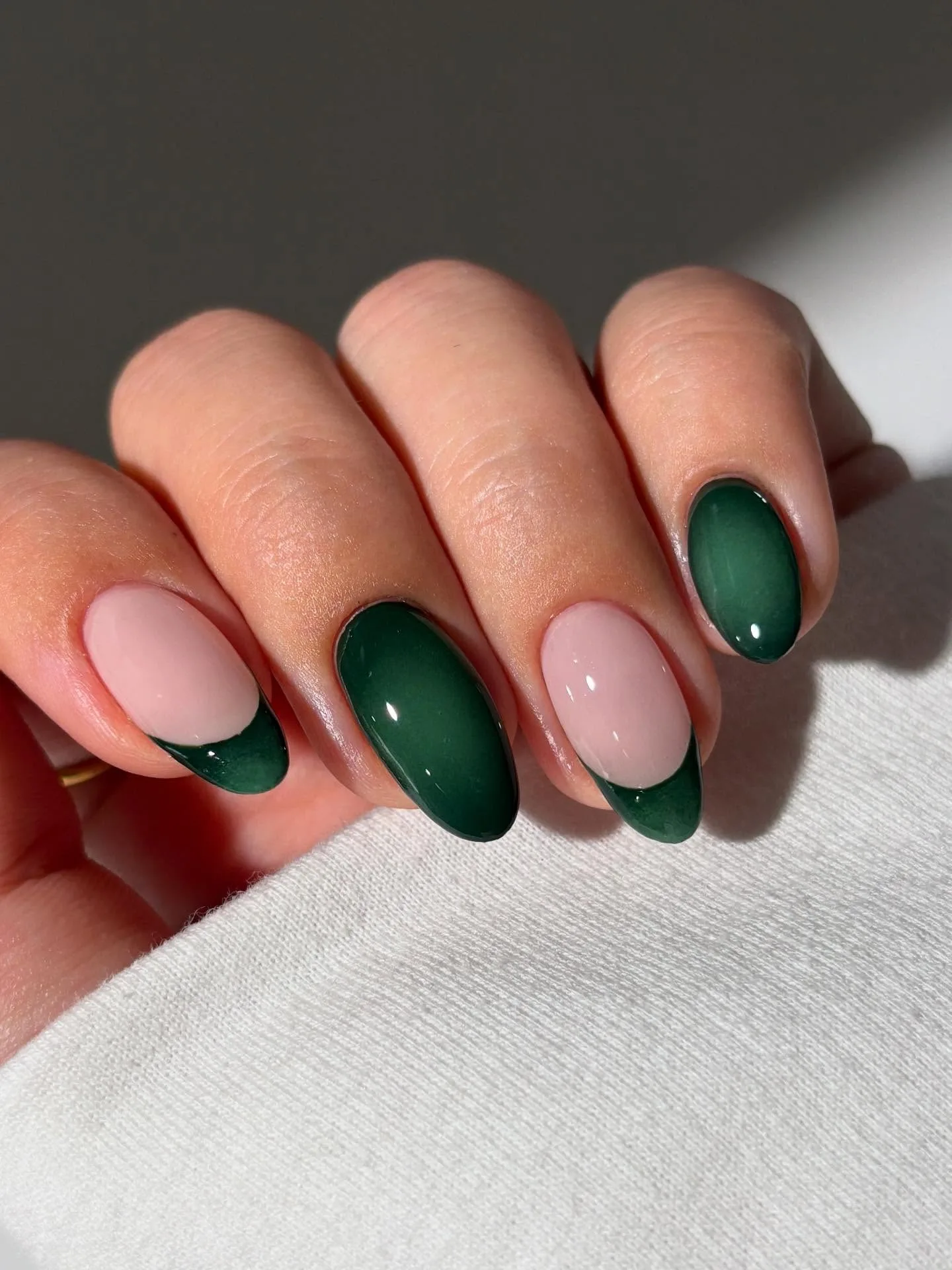 pink green oval geometric nails