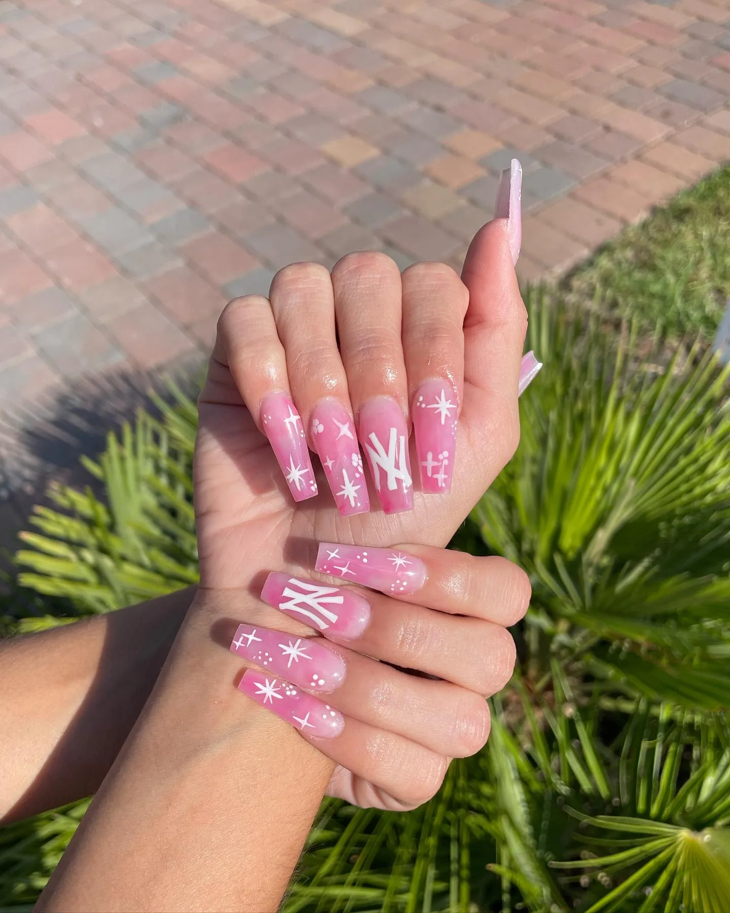 pink coffin jelly celestial nails