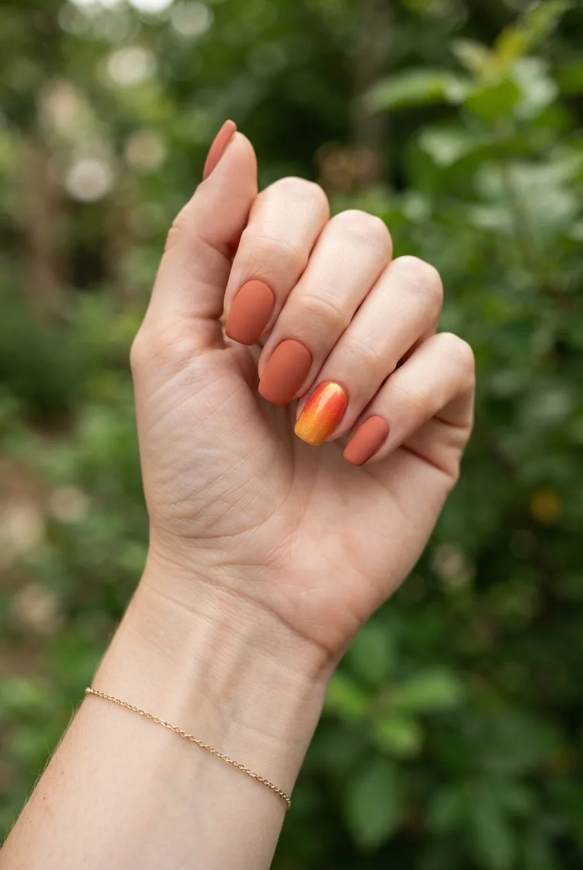 terracotta squoval matte back to school nails