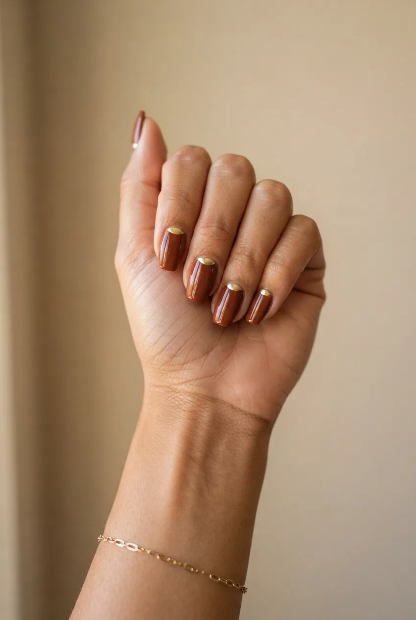 terracotta coffin gold back to school nail ideas