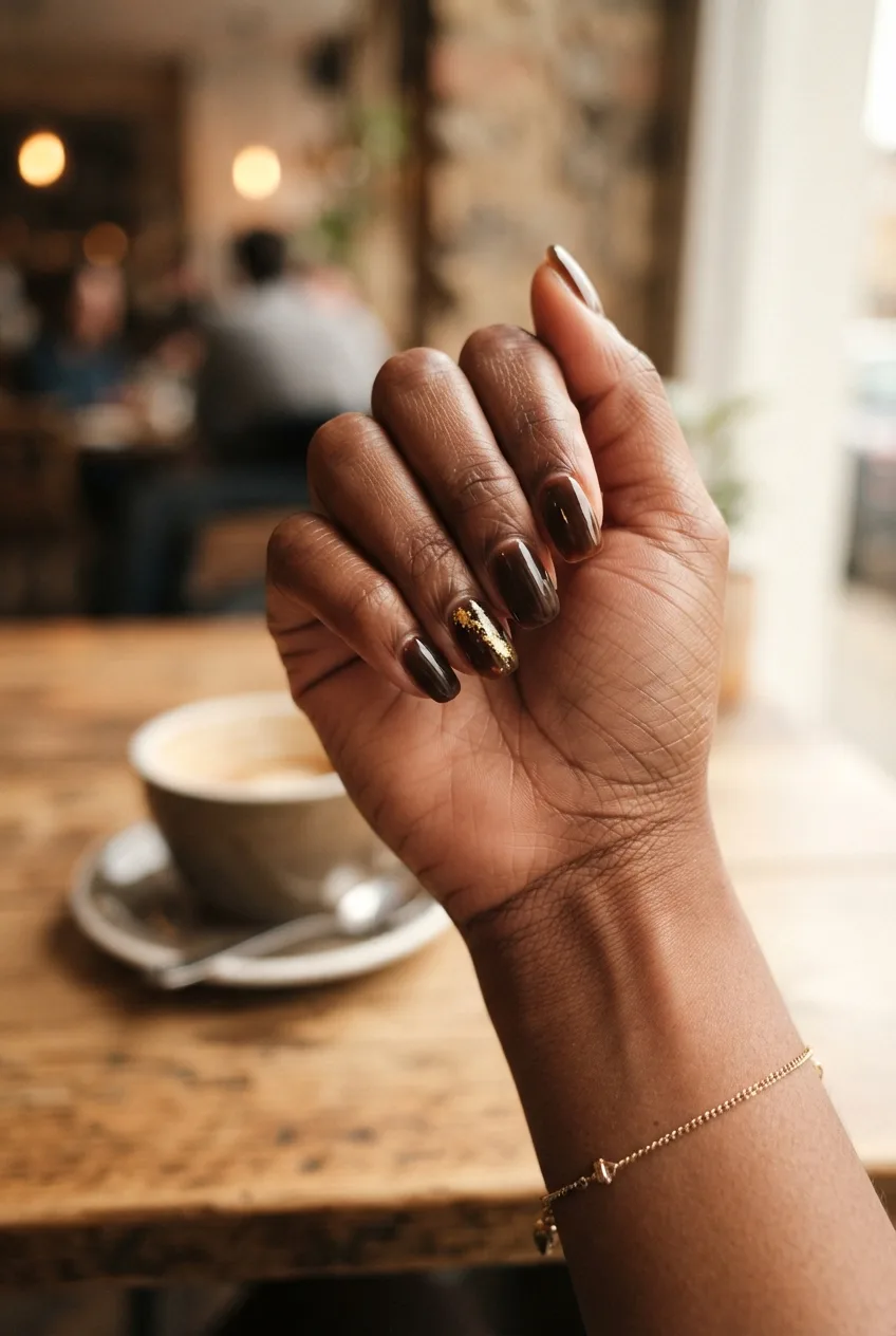 espresso brown squoval back to school nail ideas