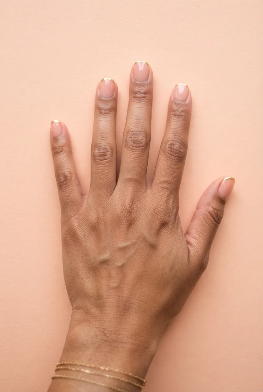 sheer peach square back to school nails