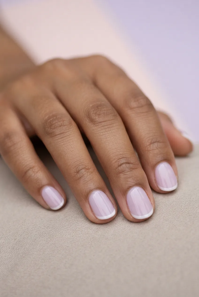 pale lilac oval milky white nail ideas