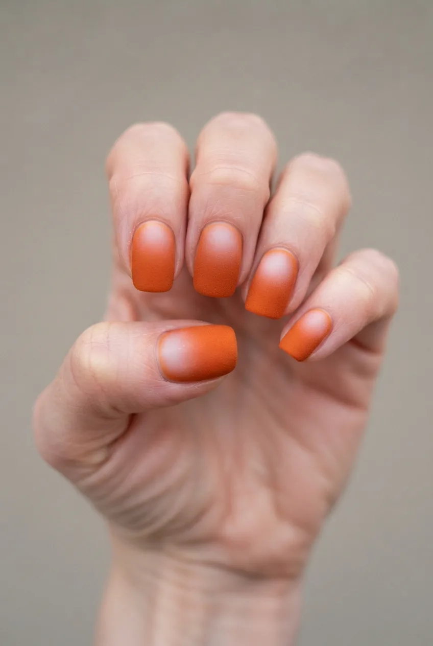 burnt orange squoval milky white nail designs