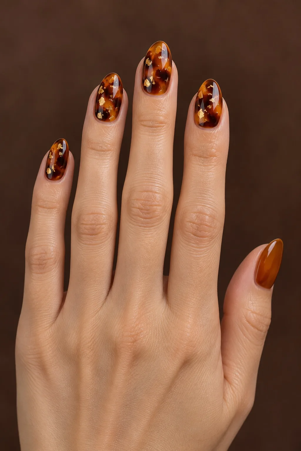 Gold Foil Tortoiseshell — tortoiseshell nails