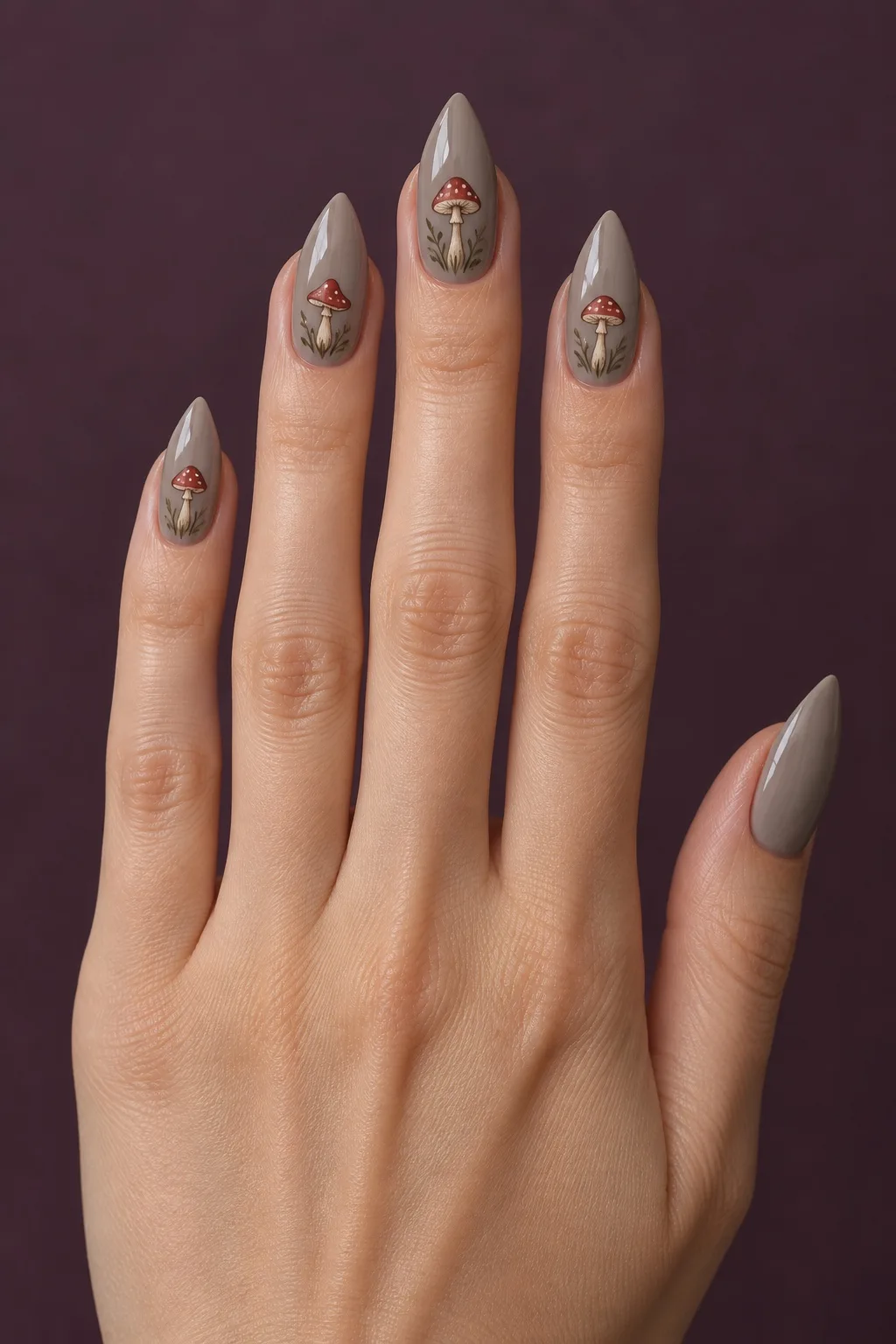 Tiny Toadstool Fine-Line Set — october nails ideas 2026