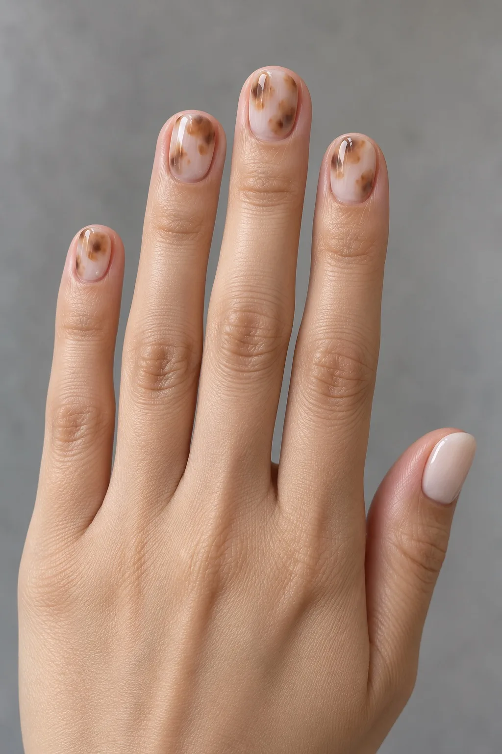 Milky Blurred Tortoiseshell — tortoiseshell nails